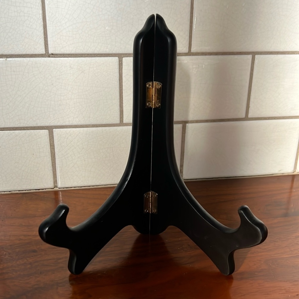 Wood Foldable Plate Display Holder.